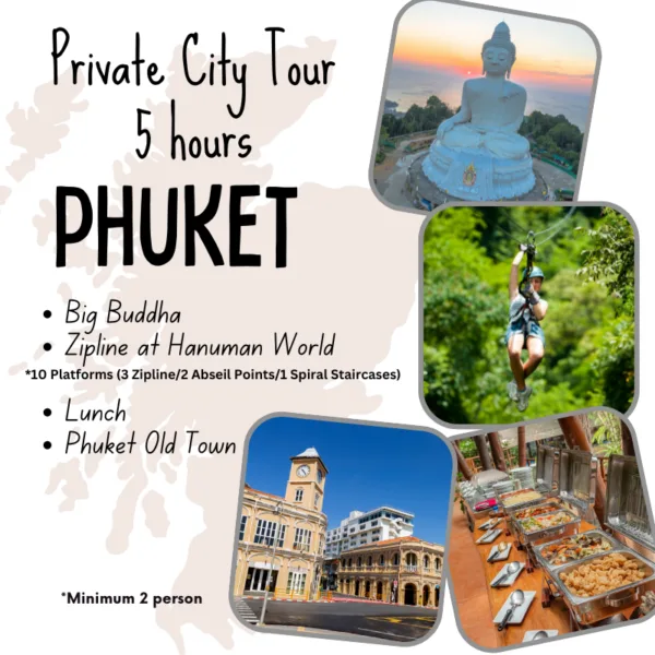 Private Phuket Half Day City Tour Zipline Hanuman Lunch