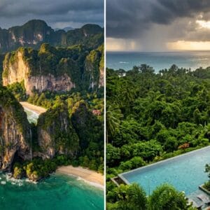 Luxury villa infinity pool overlooking lush Phuket coastline during low season, showcasing Phuket low season deals luxury travel