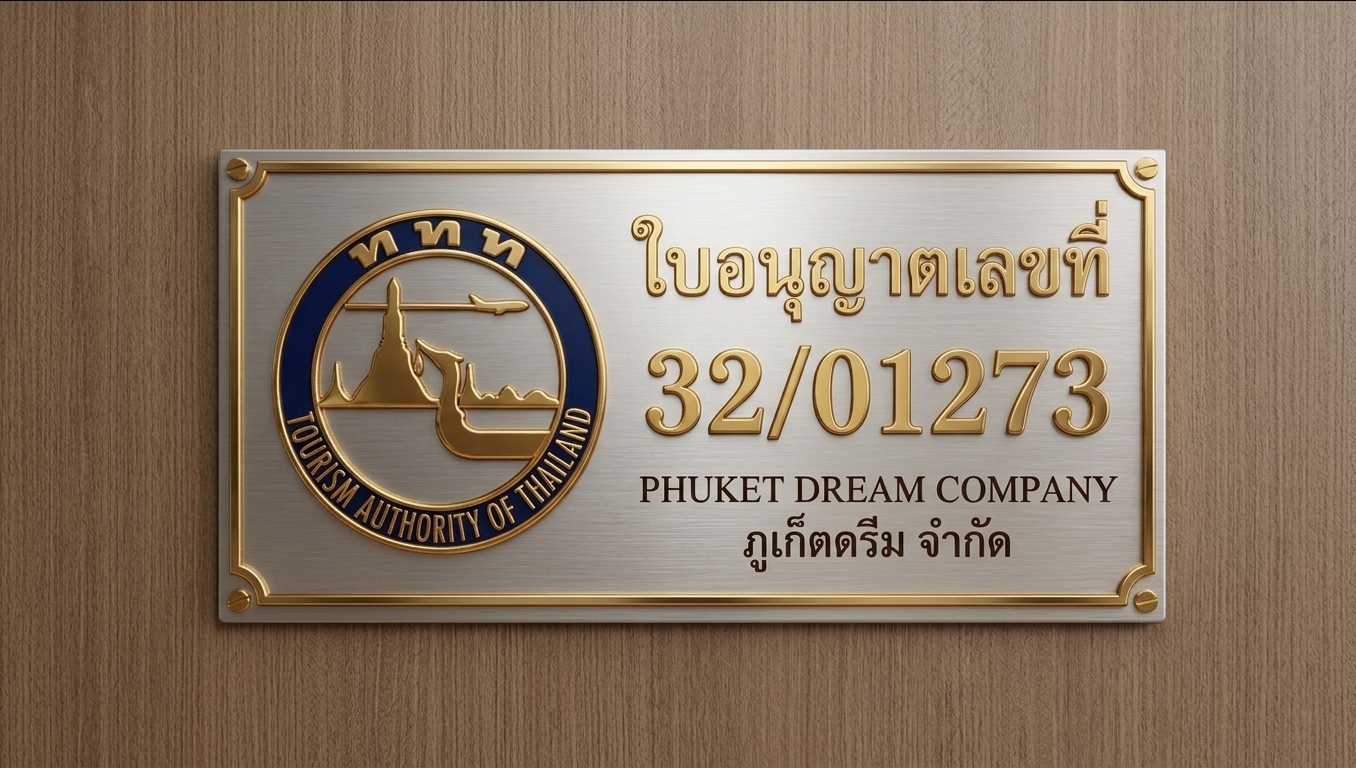 TAT_licence_wall_mount_Phuket_dream_company tat licence Phuket Dream company wall plaque